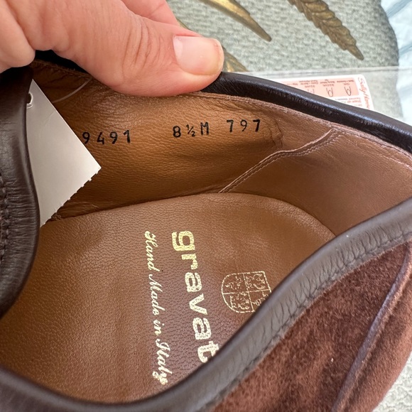 Gravati Men’s Designer Shoes Dark Brown Suede Size 8.5 - Picture 6 of 9